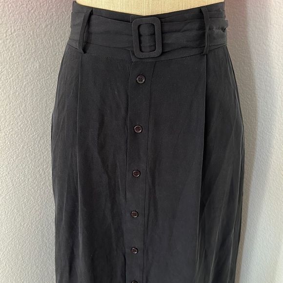 L’Agence Bendetta Silk Maxi Skirt in Black Size S - Picture 3 of 12